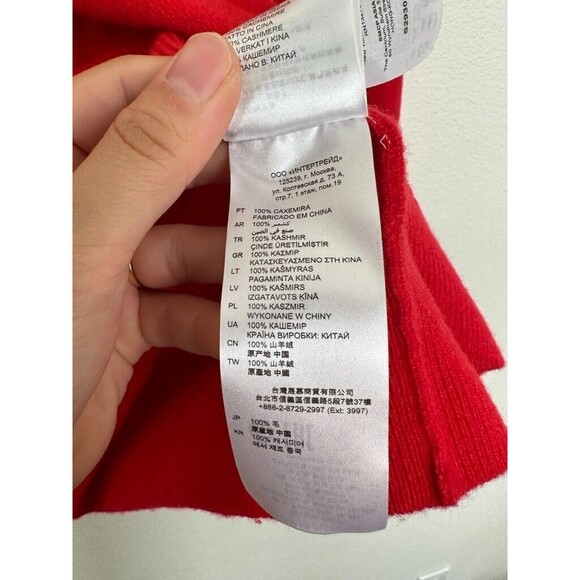 Sandro Paris Cashmere Embroidery Crewneck Sweater Pullover Red Women's Size 0 - Picture 6 of 9